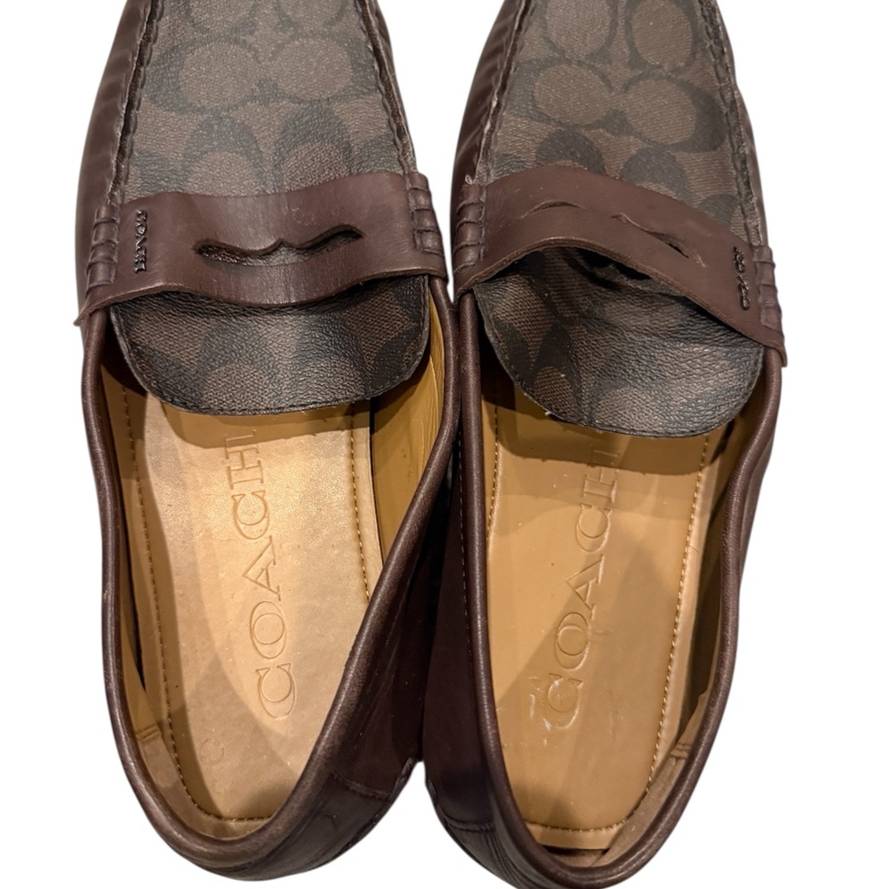 Coach Signature Brown Slip-On Loafers - Picture 7 of 8